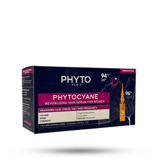 سرم ضد ریزش و رشد مجدد مو فیتوسیان رژیم استرس زایمان PhytoCyane مخصوص بانوان بسته 12 عددی