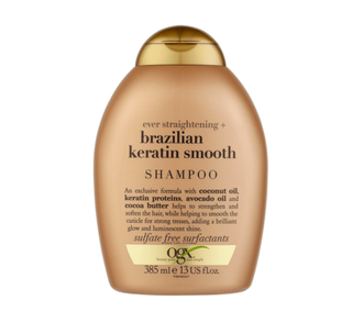 شامپو کراتین برزیلی اوجی ایکس نرم و صاف کننده انواع مو بدون سولفات حجم 385 میل